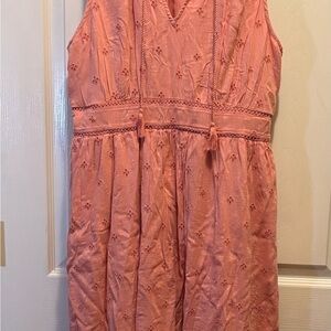 Old Navy Coral Embroidered Dress
